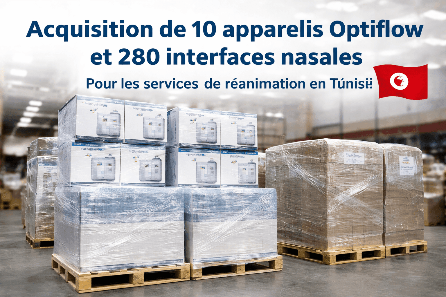 Acquisition de 10 appareils Optiflow et 280 interfaces nasales pour les services de réanimation