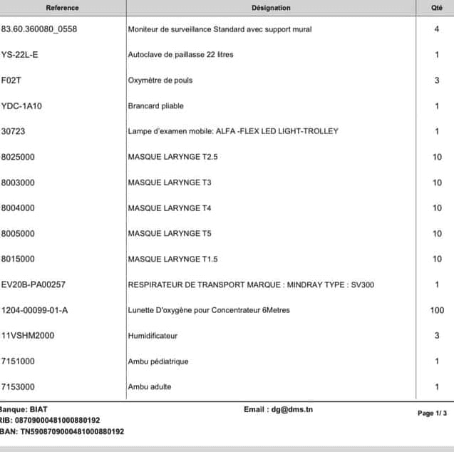 Photo Don de matériel médical au service des urgences – Hôpital Moulares